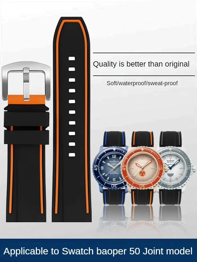 

Suitable for The B-lancpain S-watch Co Branded Five Ocean Waterproof Silicone Watch Strap 22mm