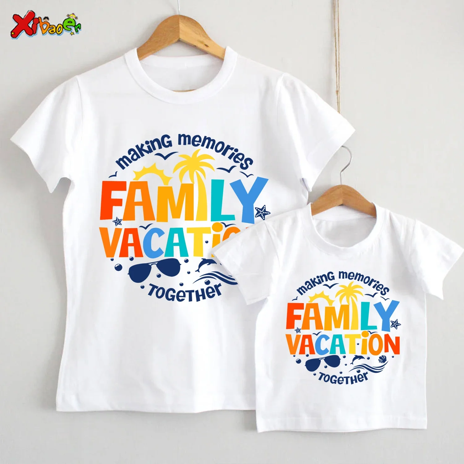 Family Vacation T Shirt 2024 Matching Family Outfits Trip Shirts Kids Party Clothes Family Look Mom and Daughter Matching 4