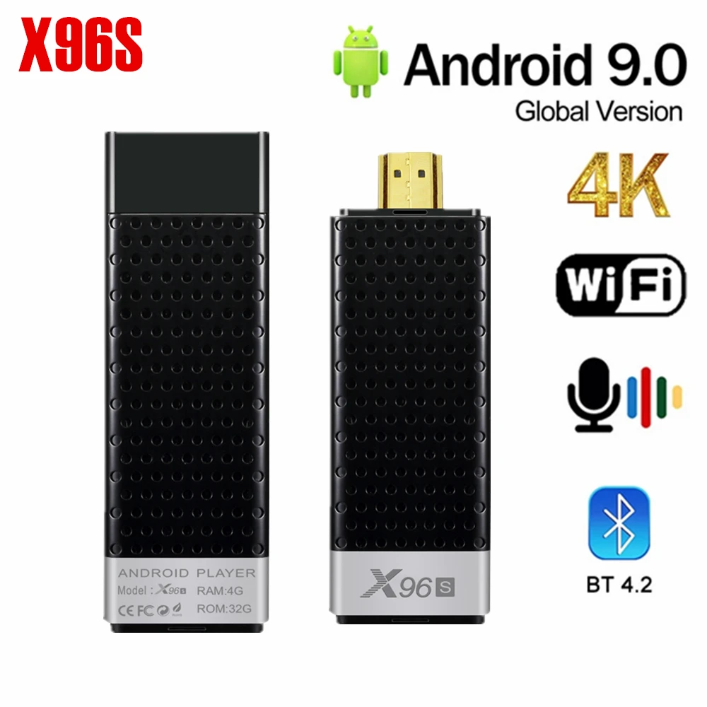 

X96s Smart TV Box Android 9.0 TV Stick 4GB RAM DDR3 Mini TV Dongle Amlogic S905Y2 2.4G&5G Wifi BT4.2 60fps 4K TVBOX Media Player