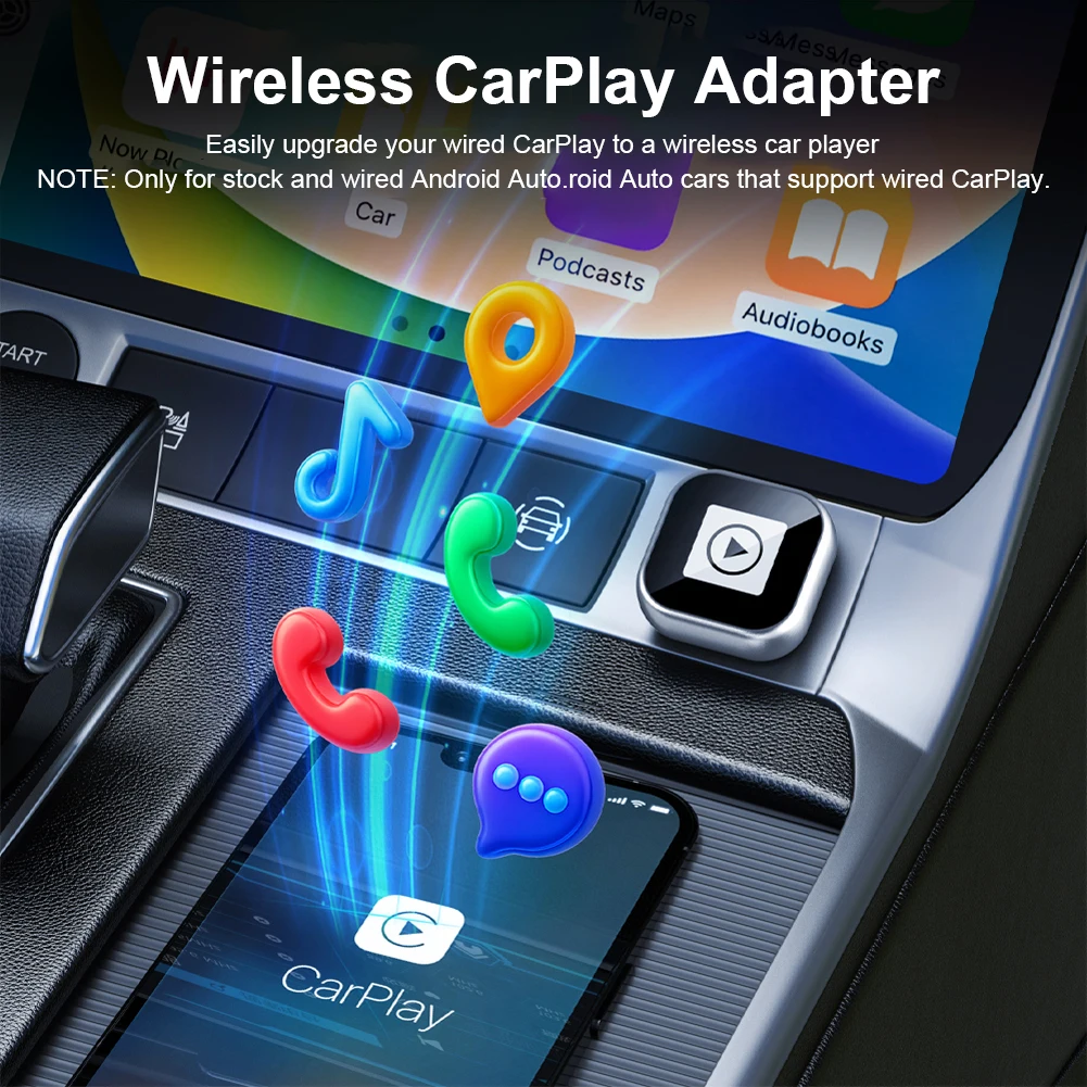 Wireless Android Auto Carplay Box/Adapter Mini Carplay&Auto Box Dongle Auto Connect Smart Box Plug & Play for Factory Wired Cars