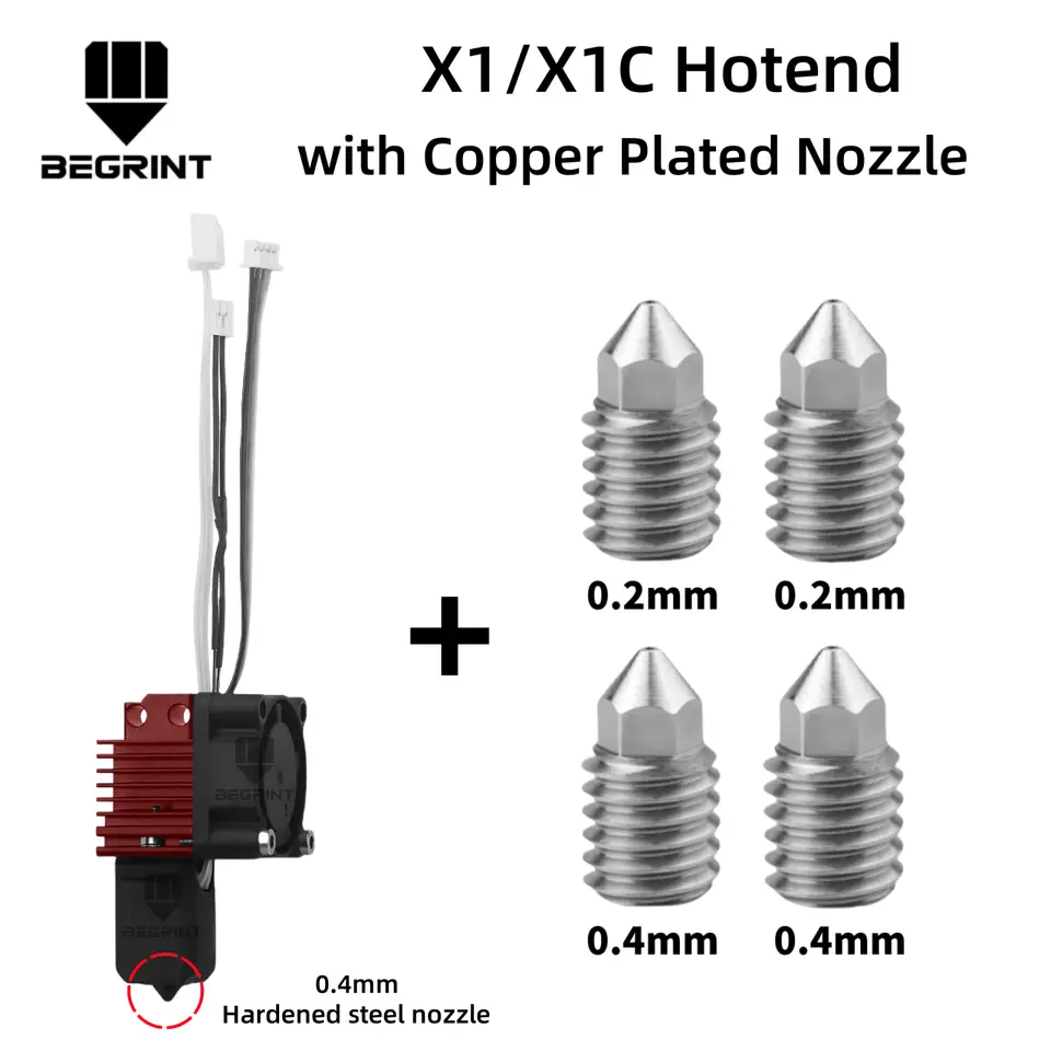 Complete Hotend Assembly Hotend For Bambu Lab X1 X1C P1P P1S with Fan Upgrade 2.0 with Nozzle Complete Bamboo Lab X1 Carbon image 11