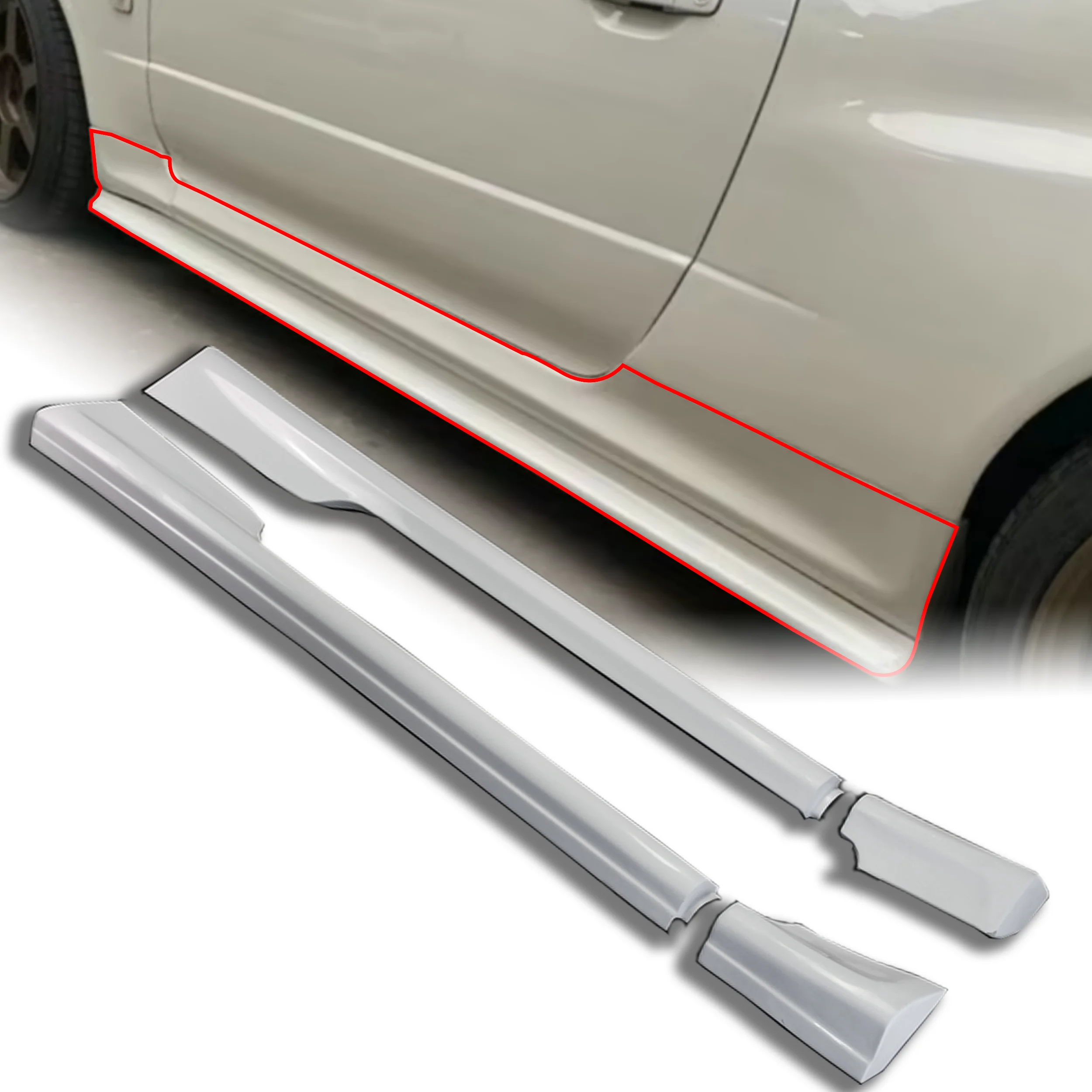 Gt R R34 Side Glass Fiber Glass for nissan R34 GTT GTR Conversion Kit OE Side Skirt 2pcs ...