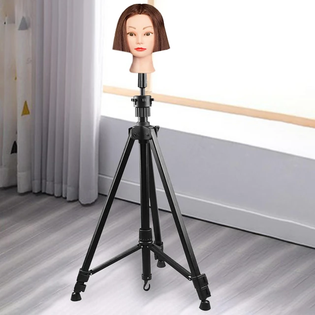 Wig Head Stand Tripod Multifunction Stand Manikin Head Tripod Adjustable  Foldable Stand Mannequin Tripod for Cosmetology Salons - AliExpress