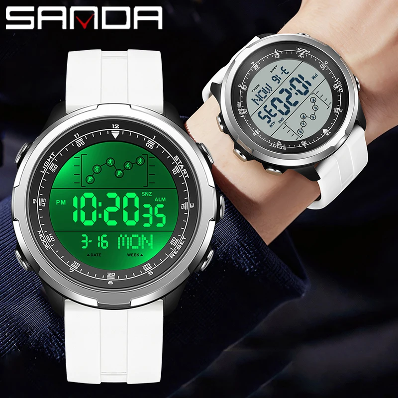 SANDA Men's Waterproof LED Digital Chronograph Sport Watch