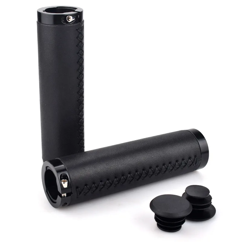 BBxunsless Poignées de guidon de vélo de montagne vintage faites à la main en cuir - Diamètre intérieur : 22,2 mm - Longueur