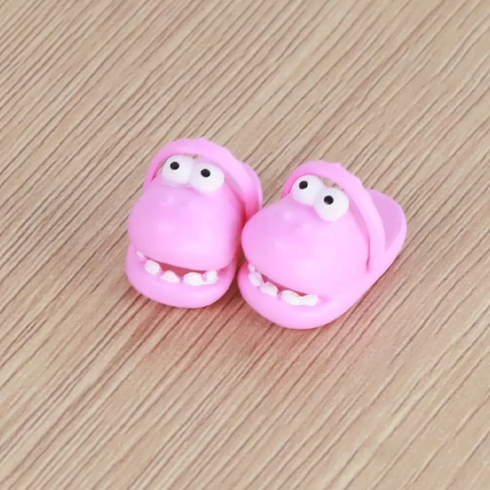 1 Pair Round Toe Ob11 Doll Slippers Simulation Silicone Mini Dinosaur slippers Mini Cartoon Silicone Dinosaur slippers