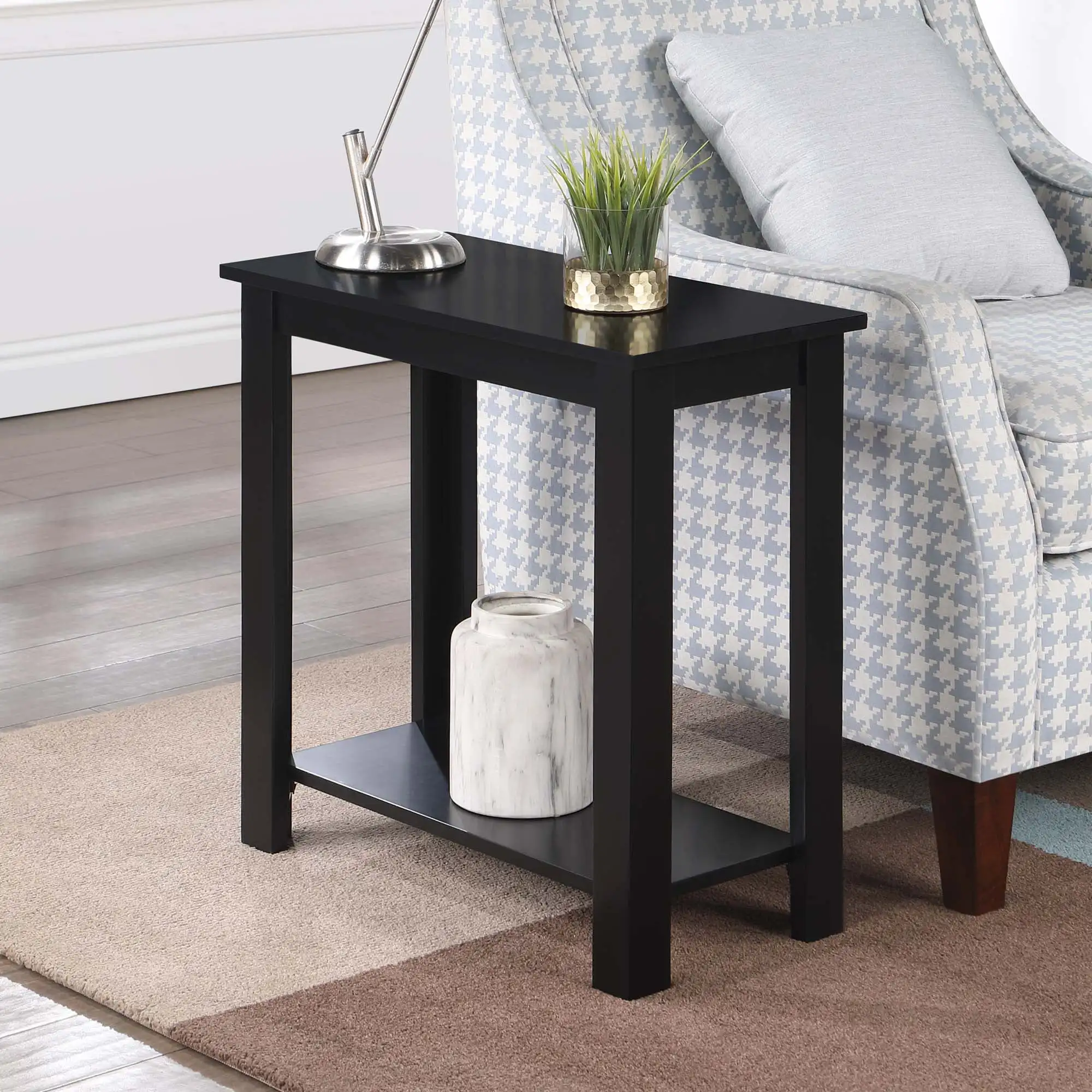 

Convenience Concepts Designs2Go Baja Chairside End Table with Shelf, Black Tiny Table