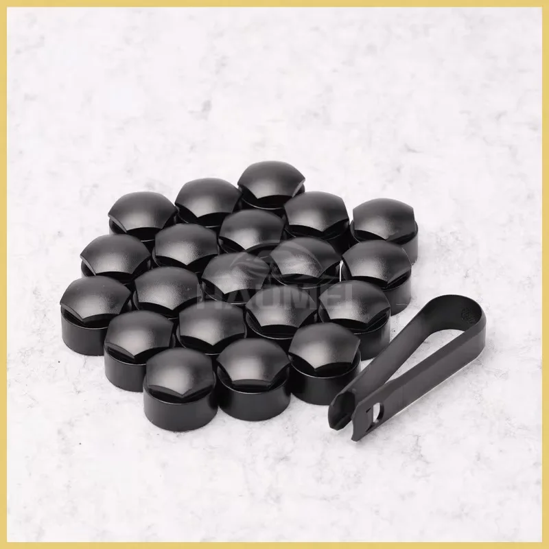 Premium Anti-Theft Decorative Gray Wheel Hub and Screw Cover Set