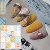Plaid Pattern Check Muti Color Nail Stickers Preppy Style Nail Art Accessories Tender Manicure Fashionable Sticker for Nails 3