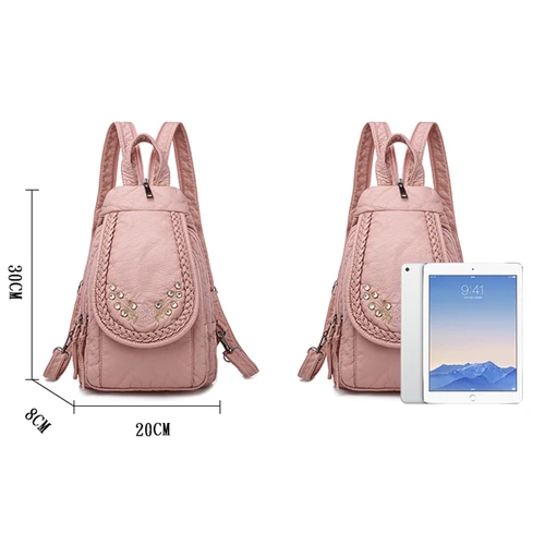 여름 스타일 숙녀 가죽 백팩 3 인 1 여성용 배낭, 십대 소녀를 위한 작은 여행 가방, Sac A Dos Mochila 5