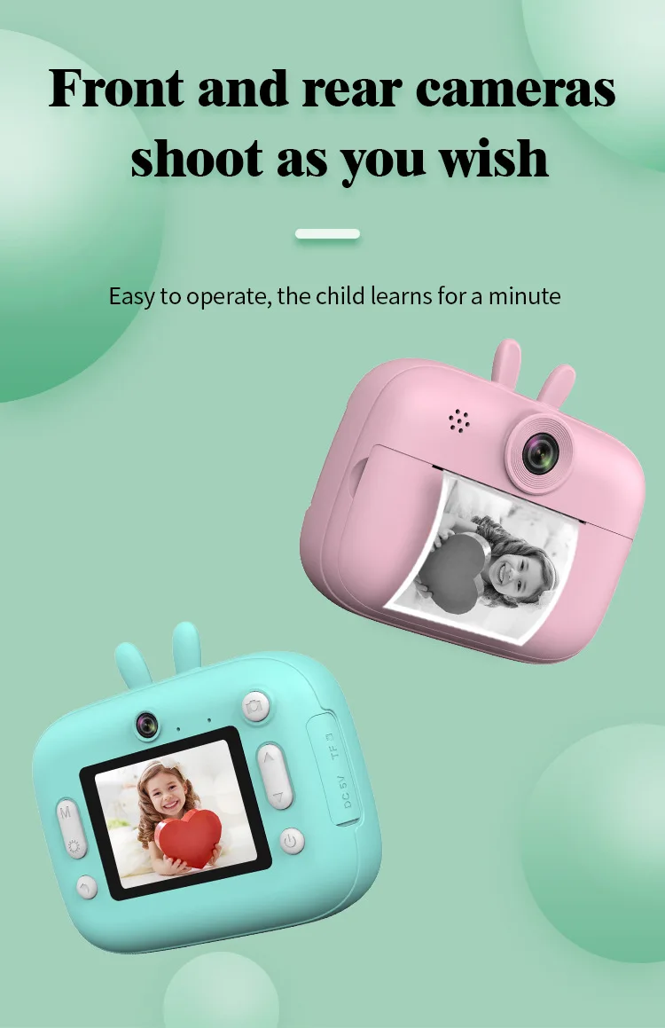 Thermal Photo Video Print Camera Front Back Dual Thermal Inkless Hd Photo Video Cartoon Mini Kids Camera Boy Girl Birthday Gift 22 Thermal Photo Video Print Camera Front Back Dual Thermal Inkless Hd Photo Video Cartoon Mini Kids Camera Boy Girl Birthday Gift