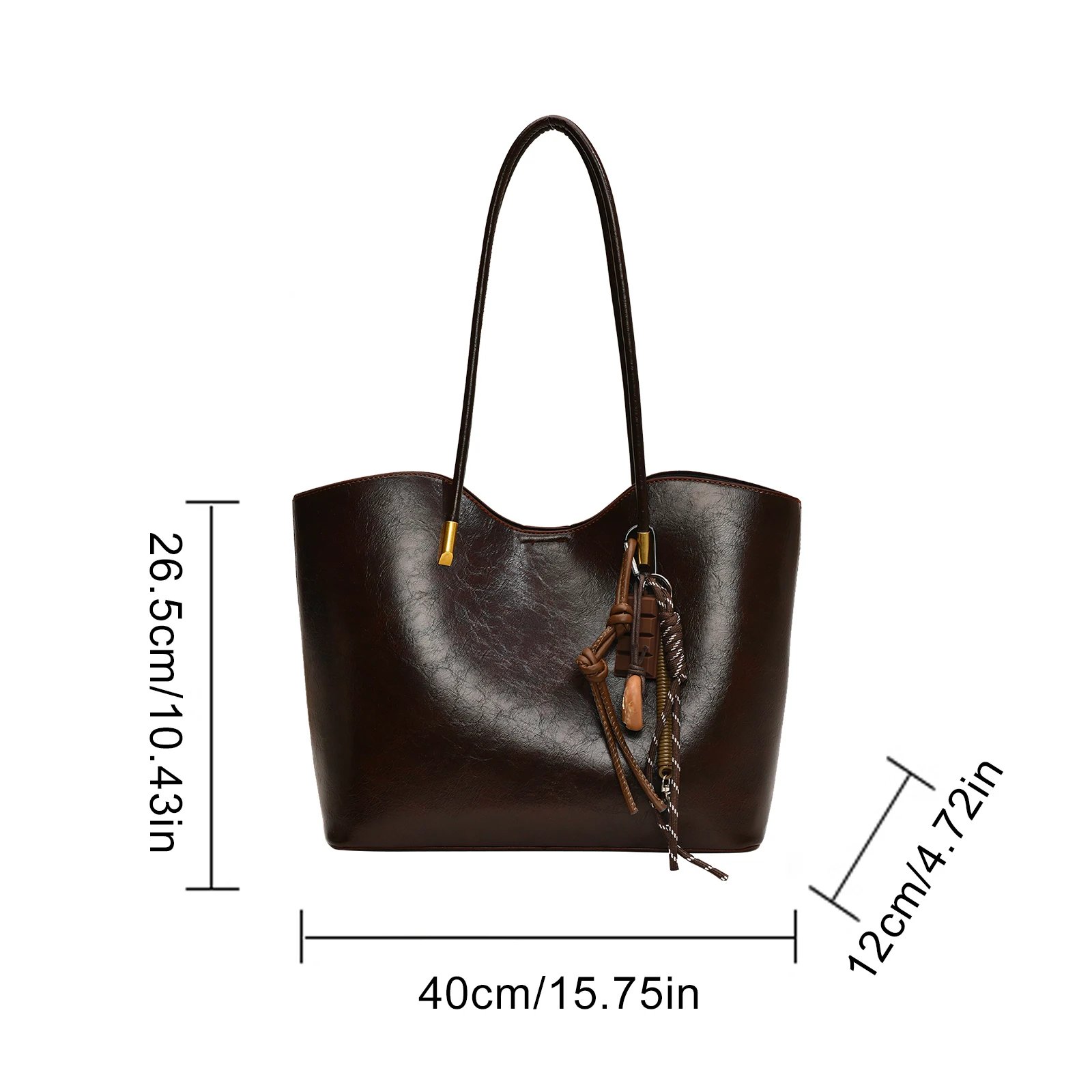 Women PU Leather Solid Color Shoulder Bag with Zipper Single Shoulder Tote Bag Large Capacity Handbag for Dating School Shopping