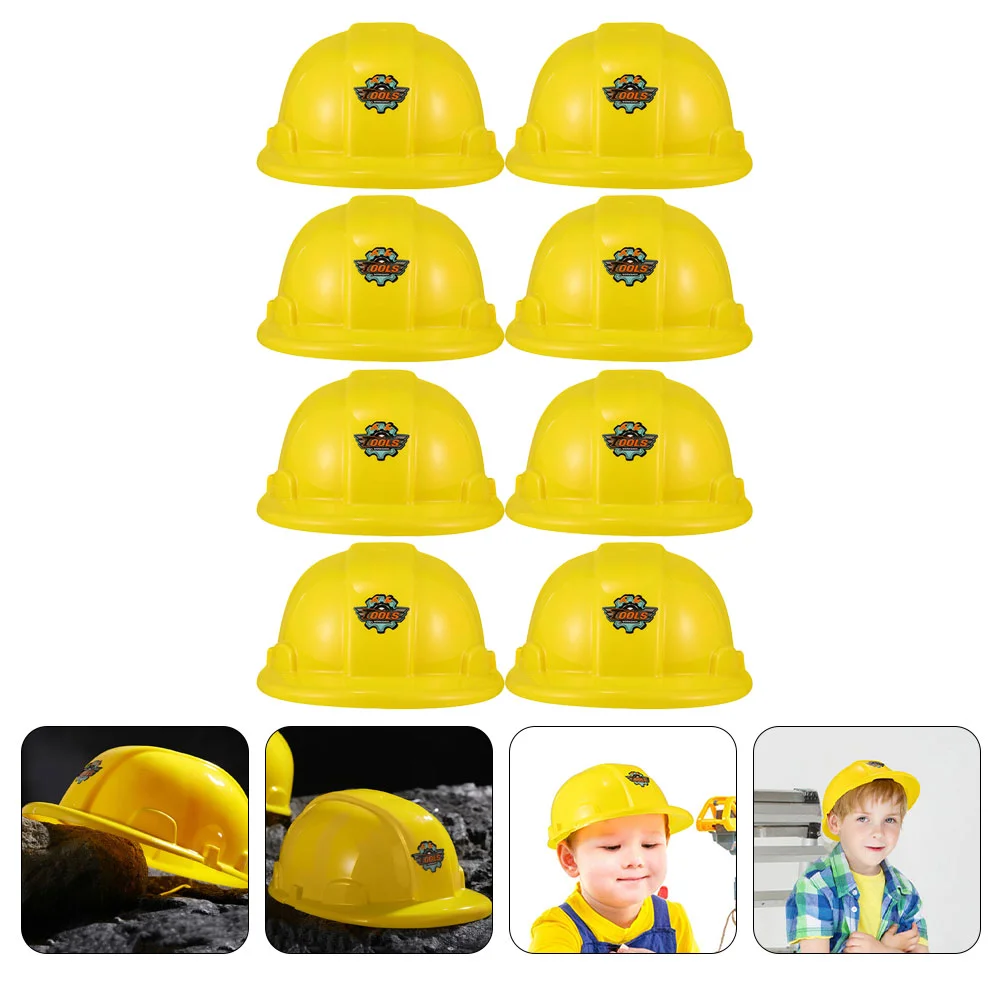 

Yellow Construction Hats: Childrens Hard Hat Children Engineering Engineer Hard Cap Kids Dress Party Favor For Child Boy 8pcs