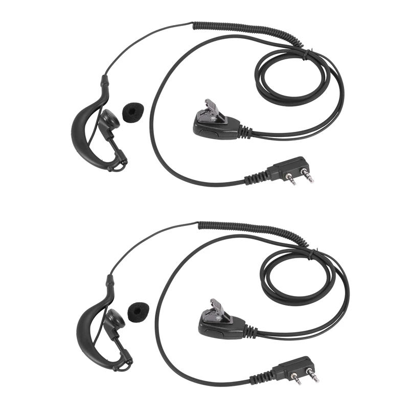 2X 2Pin G-образный наушник PTT MIC гарнитура с ушным крючком для Kenwood Puxing ɽ xun BaoFeng Радио