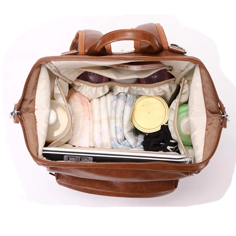 Stroller Baby Mummy Bags Pu Nappy Bag 