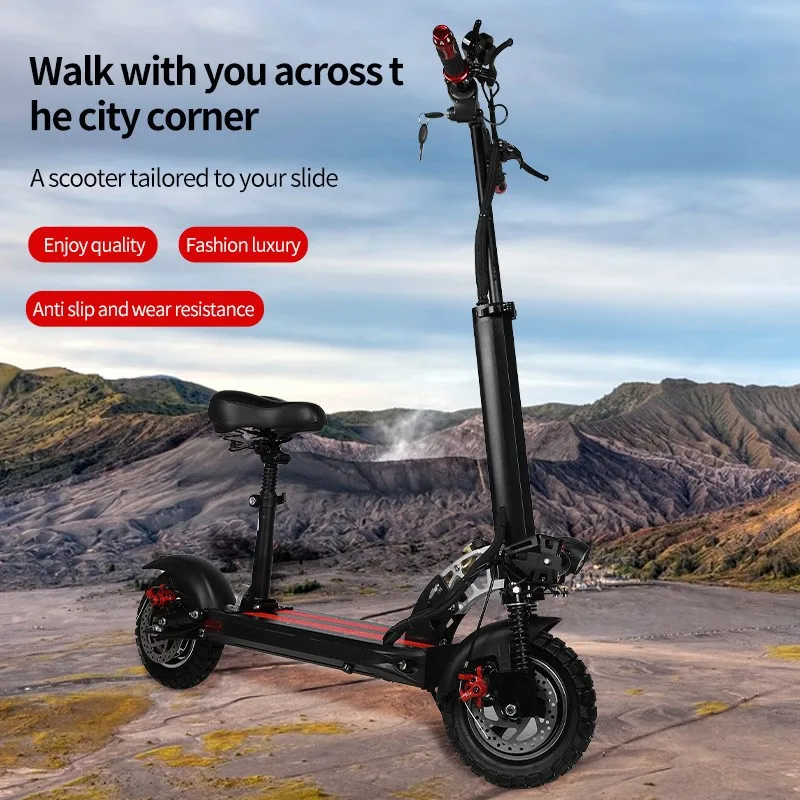 10 Inch Foldable Off-road Tire, High-power Portable Adult Electric Scooter