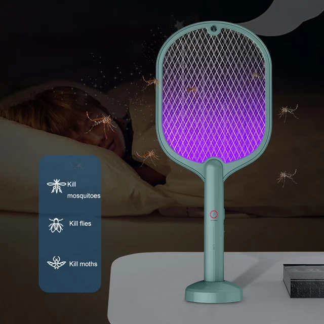 3In1Elektromos Sokk Szúnyog Swatter Usb Néma Sugárzás Nélküli Intelligens Rovar Ütő Gyilkos Lámpa Légybug Zapper Szoba Kempinghez - Image 3