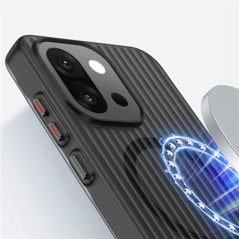 Corrugated Matte Transparent Hard PC Magnetic Anti-Drop Phone Case