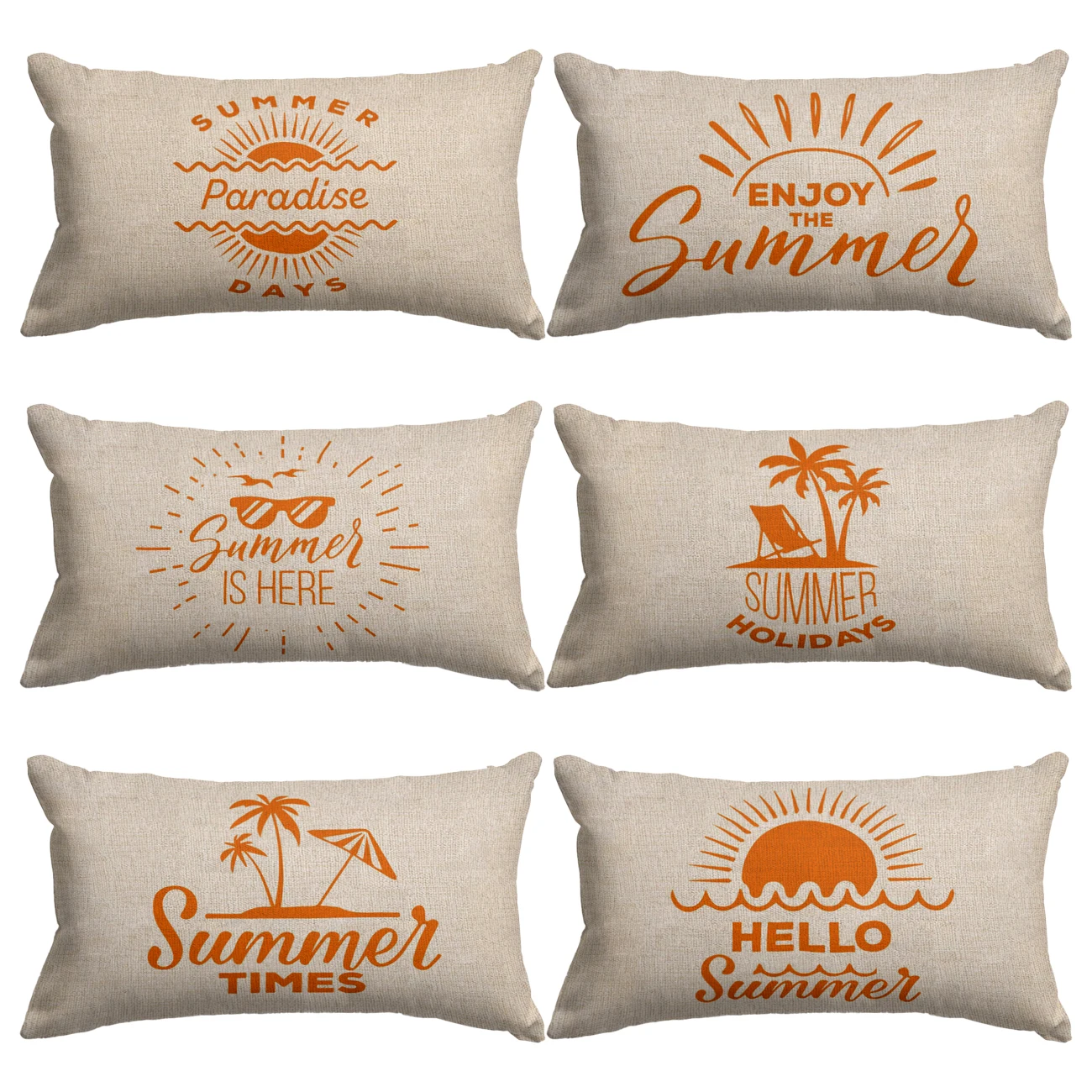 

summer holiday beach Cushion Cover Decor For Home Ornaments Gifts 30x50 Hot Sale Linen Hugging Pillowcase Sofa Chair