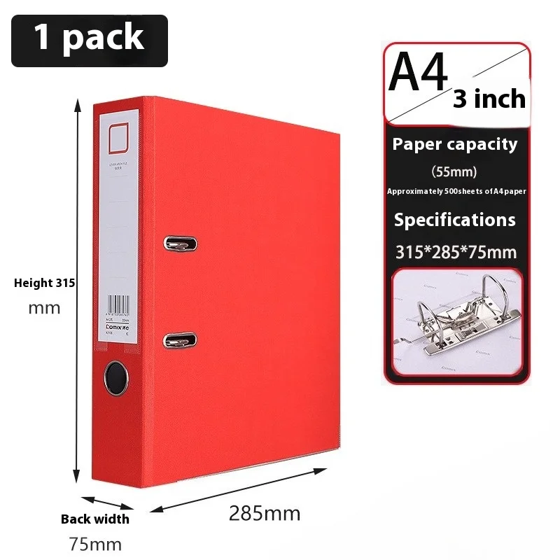 Lever Arch File A4 Folder Perforated Loose-leaf Folder Loose-leaf Book Data Book Double Hole Thickened Binders Desktop Organizer - 5