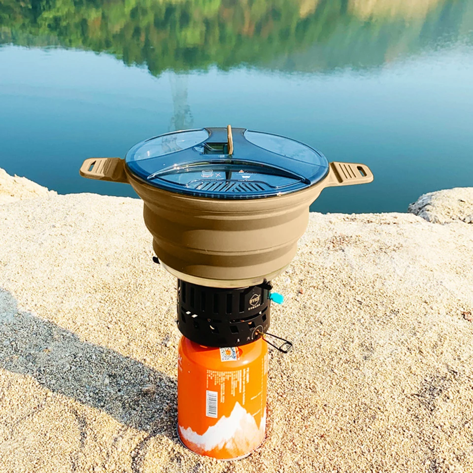 Portable Folding Silicone Camping Cooking Pot