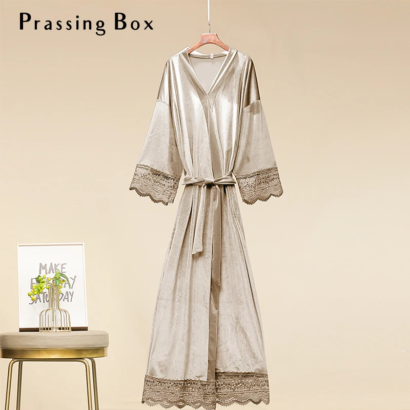 

Long Velvet Robes Winter Women Sleepwear Bridesmaid Robe For Lady Bathrobes For Women Wedding Bride Robe Bride Maid Dresses