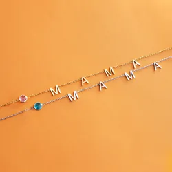Custom Name With Initial Letter Charm Necklace For Women Mom Adjustable Chain Gold Silver Color Mother Day Gifts