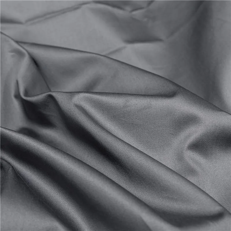 1000TC 100%Egyptian Cotton Fitted Sheet, Dark Grey Queen King Elastic Fitted Sheet, Long Staple Natural Cotton Sheet Soft Silky 4
