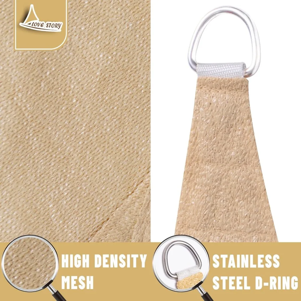 Custom Size 7'x16' Sand Sun Shade Sail Rectangle UV Block Canopy Patio Sail Sunshades Fabric for Outdoor Garden Carport (We Mak