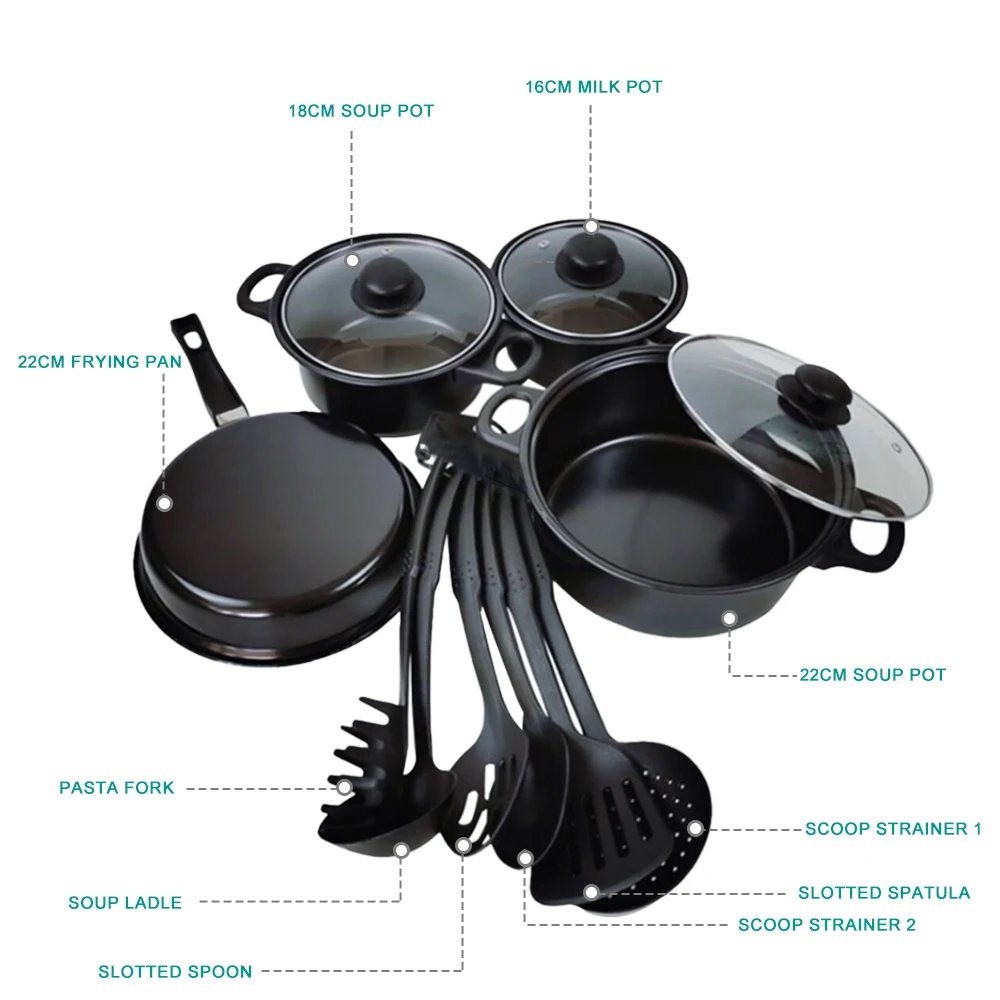 Non-Stick Cookware Set, Pots, Pans and Utensils - 15-Piece Set – Kitchen  Hobby