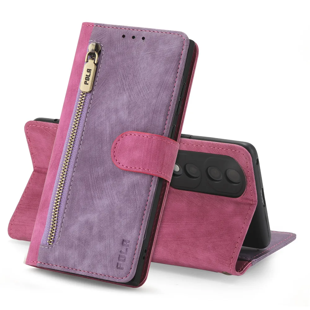 Premium Business Flip Leather Anti-Theft Brush Wallet Case
