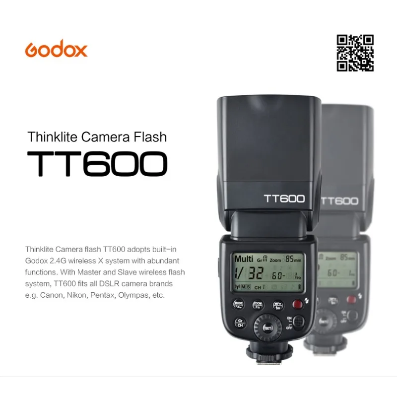 Godox TT600 Camera Flash Speedlite Master Slave Off GN60 Built-in