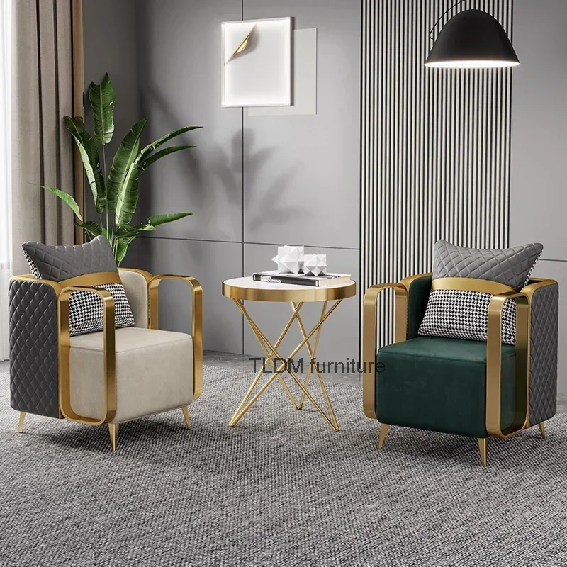 

Маленькие роскошные стулья для гостиной, современный металлический дизайнерский стул для отдыха, нордическая мебель для спальни
