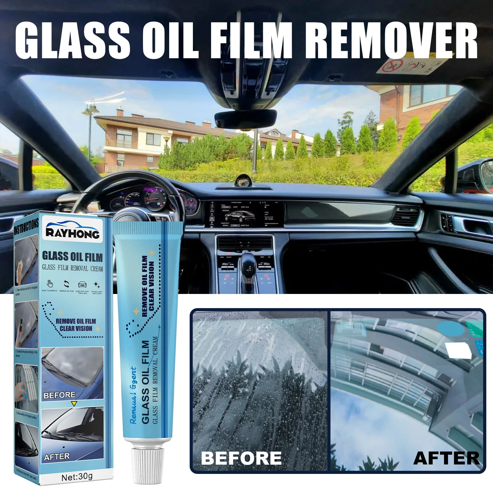 Anti Fog Windshield Cleaner Car Glass Oil Film Remover Glass Film Coating  Agent Anti-fog Glass Cleaner Tablet for Car Windshield - AliExpress