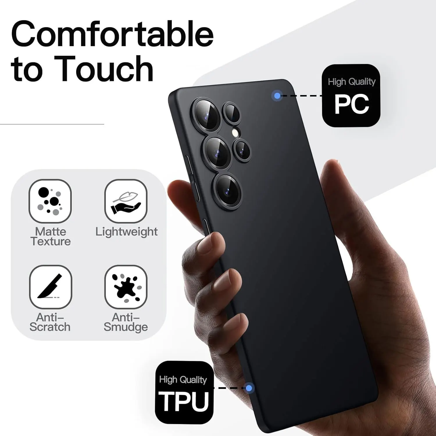 Luxury Black Shockproof Silicone TPU Phone Case - Premium Protective Back Cover