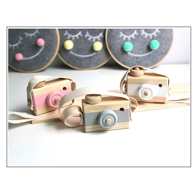 Cute Nordic Hanging Wooden Camera Toys Kids Toys Gift 9.5X6X3cm Room Decor Furnishing Articles Christmas Gift  Wooden Toy 3