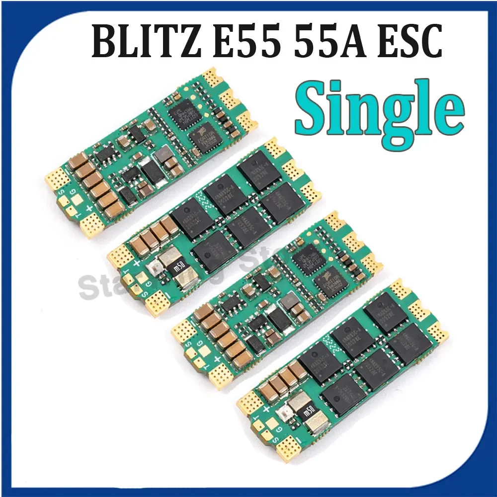 

IFlight BLITZ E55 Single 55A 2-6S ESC BlHeli32 поддержка Dshot600 Proshot Oneshot Multishot для радиоуправляемого FPV гоночного дрона 35*13 мм