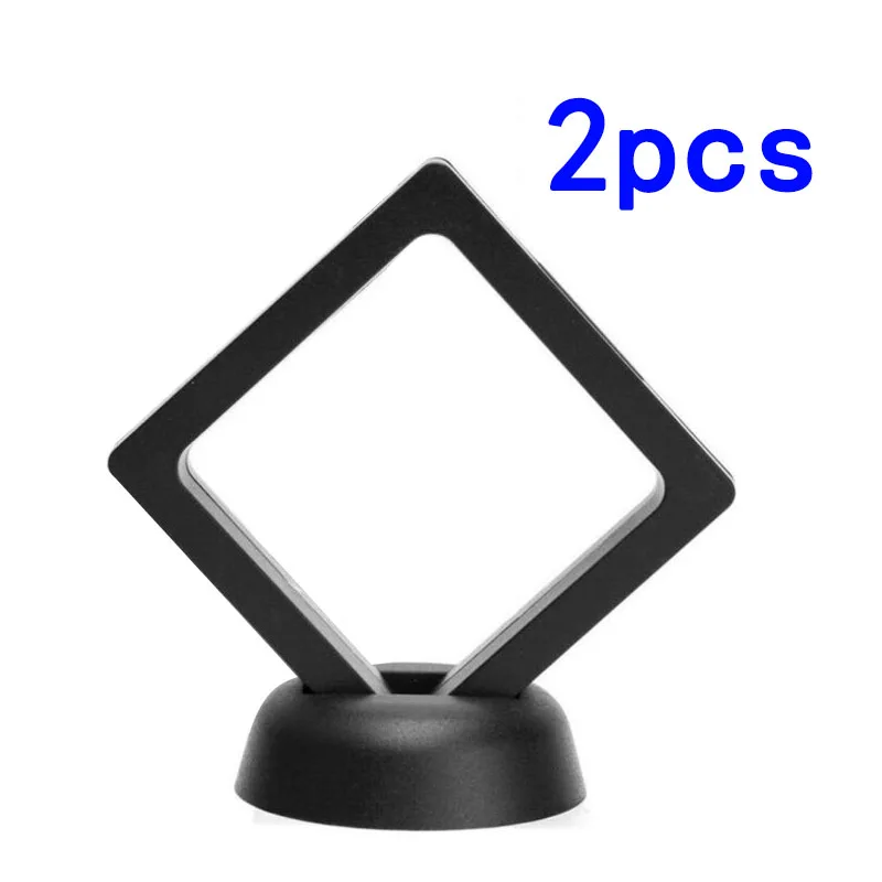 3D 코인 프레임 장식 디스플레이 전시 홀더 플라스틱 사각형 2개 스탠드 90*90mm 박스 케이스 컬렉션 페니