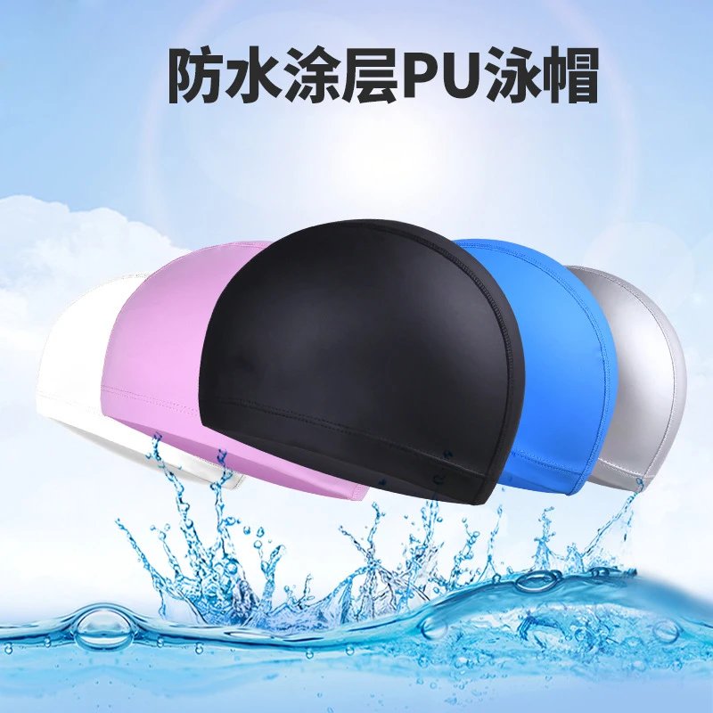 Adult Swimming Caps Pu Fabric Swimming Caps for Men and Women Waterproof Swimming Pool Caps Water Sports Swimming Caps