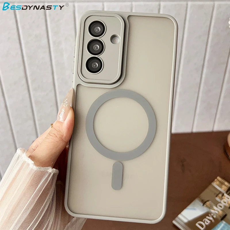 Luxury Matte Magnetic Wireless Charging Case with MagSafe-Compatible Hard Cover