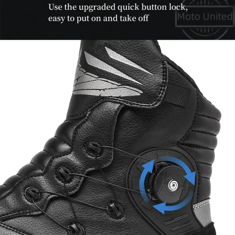 Retro Black Enduro Motorcycle Boot Leather Motorcyclist Boot Riding Shoes Motocross Biker Boots Vintage Motorboats
