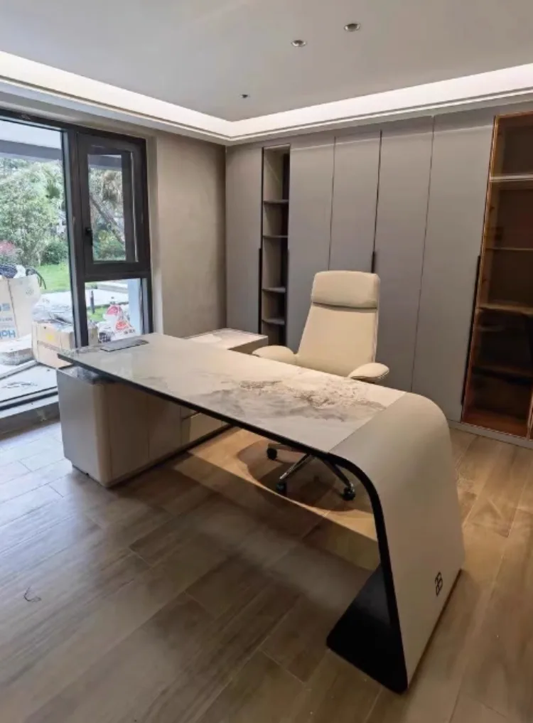 Description Picture 4 of itemLuxury Boss Office Desks Minimalist Work Desk Corner Executive Table Home Study Desktop Computer Table Office Furniture