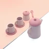 Baby Educational Learning Toys Children Silicone Tea Set Toys Play House Toys Kids Edible Grade Silicone Tableware Cups Set 5