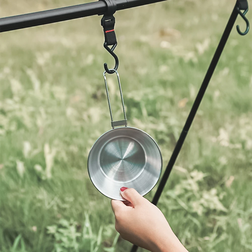 300ml Outdoor Camping Cooking Utensils Tableware Handbag Camping Bowl Stainless Steel Camping Kitchen Set