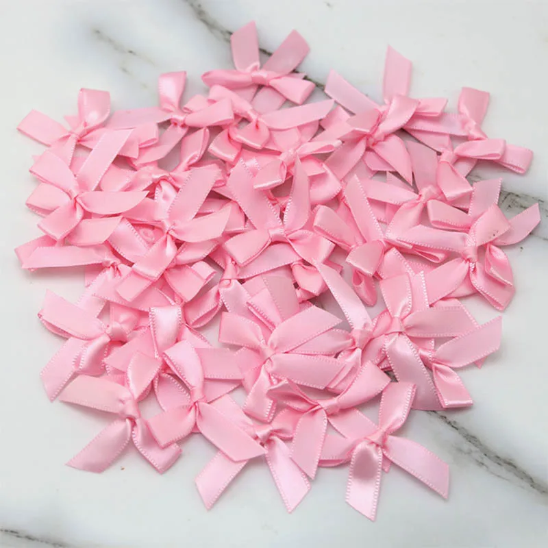 150 Fiocchi Di Raso Rosa Per Fai Da Te - Decorazioni Matrimonio, Carte Regalo E Craft - Foto 8