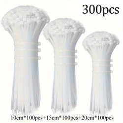 Heavy - Duty Waterproof Nylon Tie - Down Straps (300 Pack) for Outdoor and Home Organization (White)