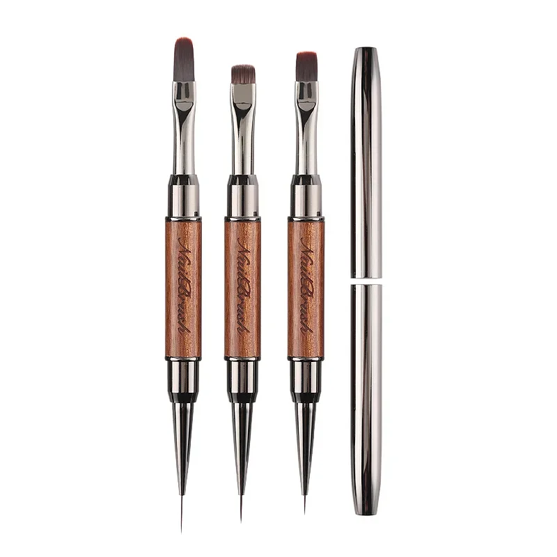 2 IN 1 UV Gel Nail Brush Liner DIY Painting Pen Acrylic Drawing Brush for Nail Art Design Nails Tip Professional Manicure Tool 6