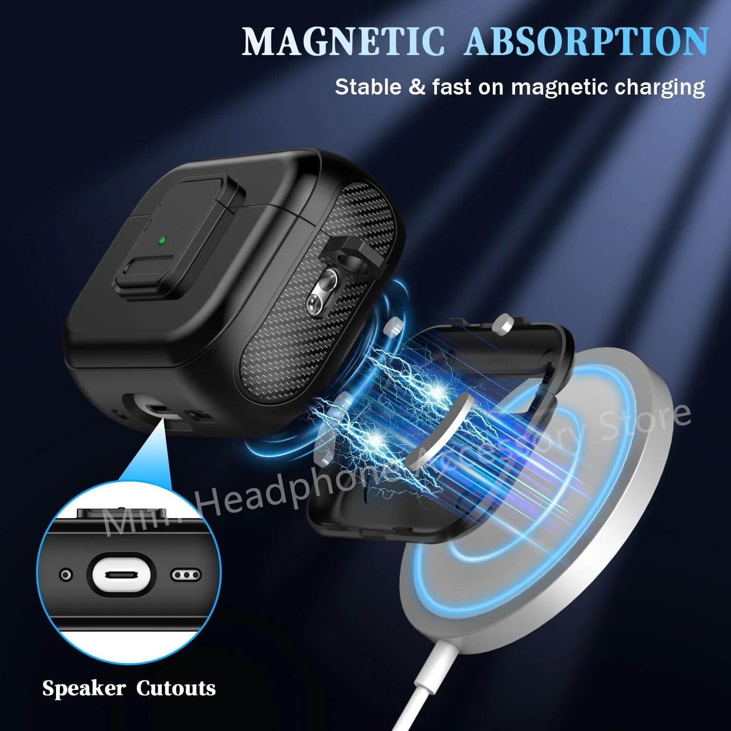 

New For Magnetic MagSafe Armor Earphone Case For 2023 New AirPods Pro with Secure Case Compatible With Airpods Pro 2 /Pro/3/2/1