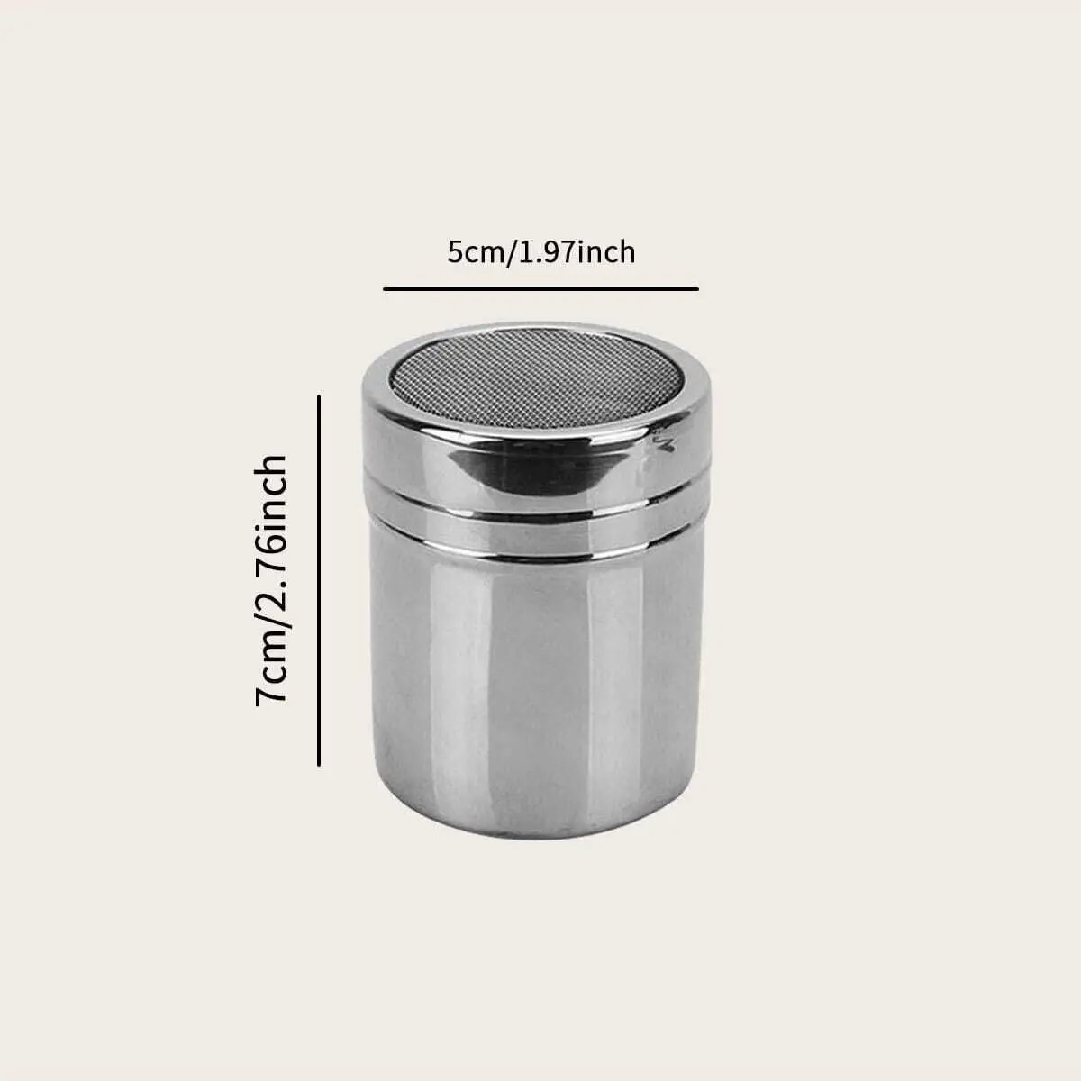 1pc-Silver stainless steel mesh tube type dusters dusting salt shaker spice jar Salt Sugar Pepper Shaker Box Cocoa Icing Powder