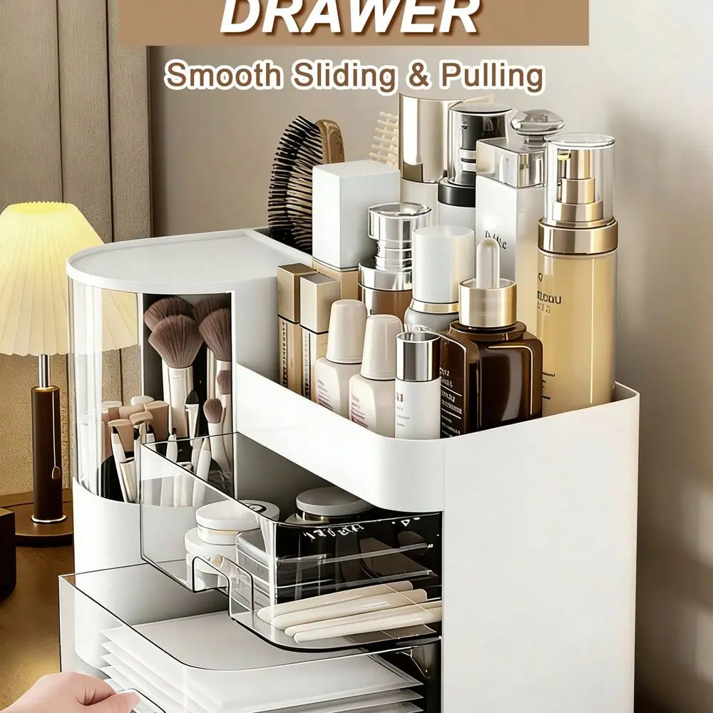 White Vanity Makeup Organizer Box 4